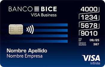 Tarjeta de Crédito Empresa VISA Business Infinite Banco BICE con cupo en dólares