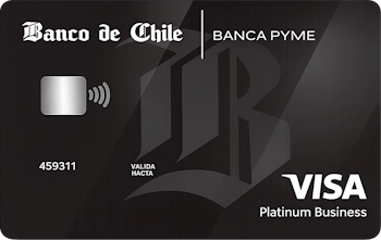 Tarjeta de Crédito Empresa VISA Platinum Banca Pyme Banco de Chile con cupo en dólares